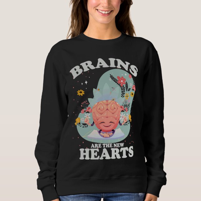 Sudadera Brains Are The New Hearts  Yoga flower (Anverso)