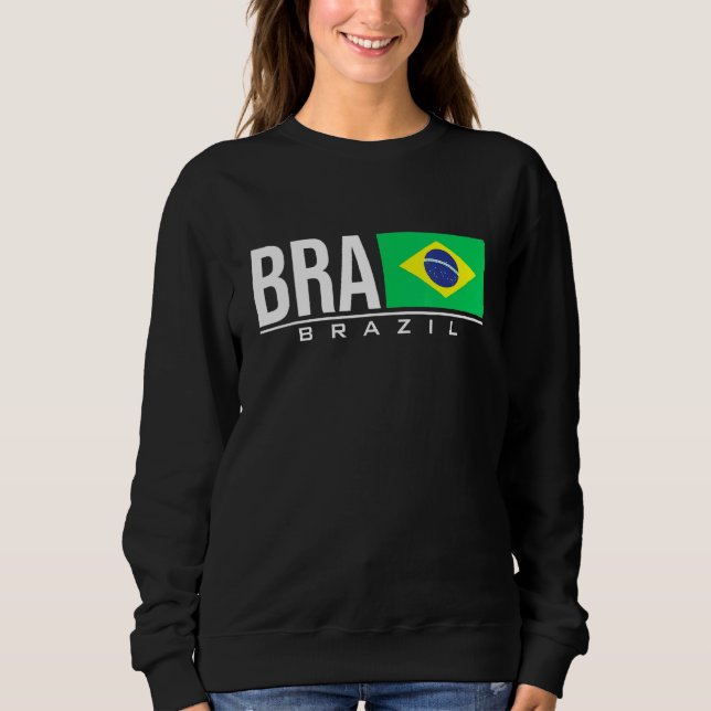 Sudadera Brasil Bandera Brasil Código de país brasileño Bra (Anverso)
