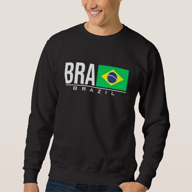 Sudadera Brasil Bandera Brasil Código de país brasileño Bra (Anverso)