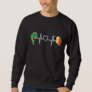 Sudadera Brasil Bandera de Bélgica Corazón brasileño belga 