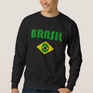 Sudadera Brasil Fan Brasil Fútbol Retro Vintage Bandera Bra