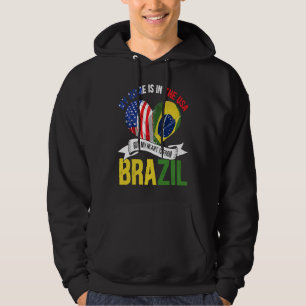 Sudadera Brasileño Mi hogar está en EE. UU. Pero mi corazón