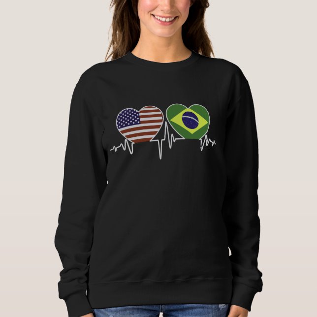Sudadera Brasilia Estados Unidos - corazones gemelos brasil (Anverso)