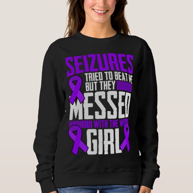 Sudadera Brave Girl Epilepsy Warrior Saying Epilepsy Awaren (Anverso)