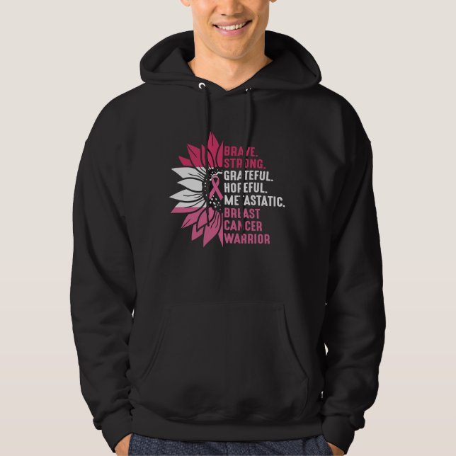 Sudadera Brave Strong Grateful Breast Cancer Awareness (Anverso)