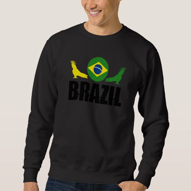 Sudadera Brazil Brazilian Brazil Flag National Animal Silho (Anverso)