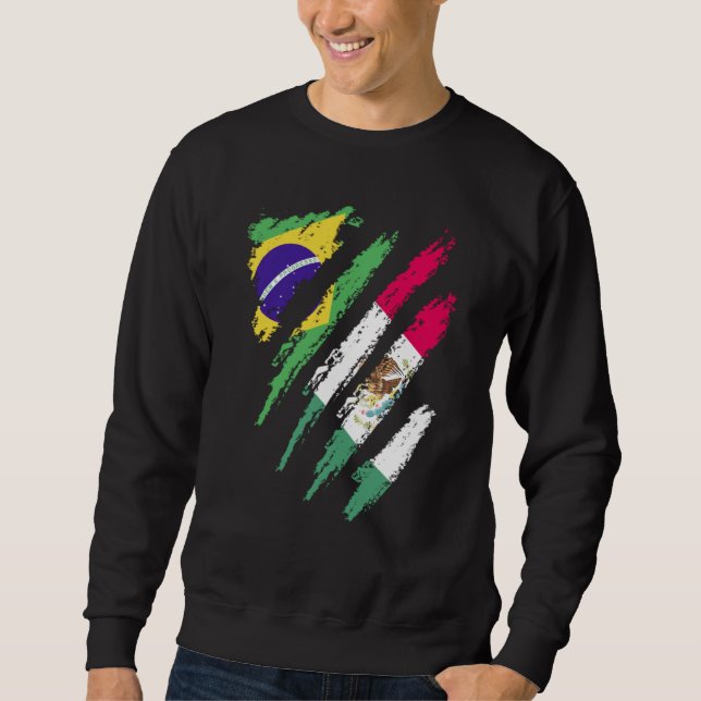 Sudadera Brazil Flag Mexico Grown Patriot Country Stripes (Anverso)
