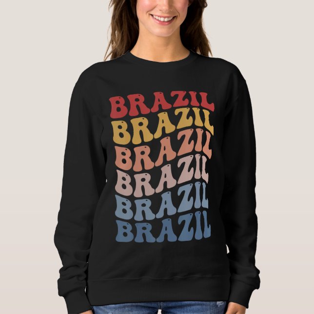 Sudadera Brazil Groovy Retro Brazilian (Anverso)