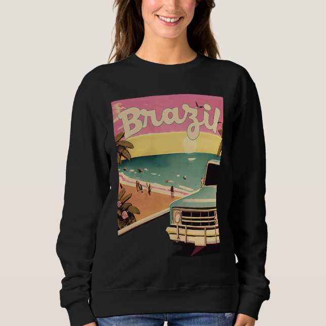 Sudadera Brazil Retro Beach Vacation Graphics Brazilian Sur (Anverso)