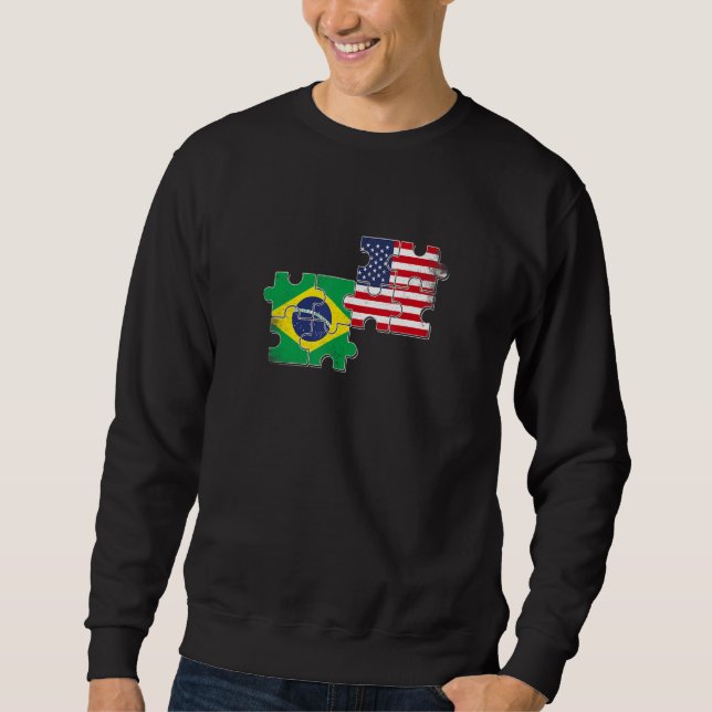 Sudadera Brazil USA Brazilian American Flag (Anverso)