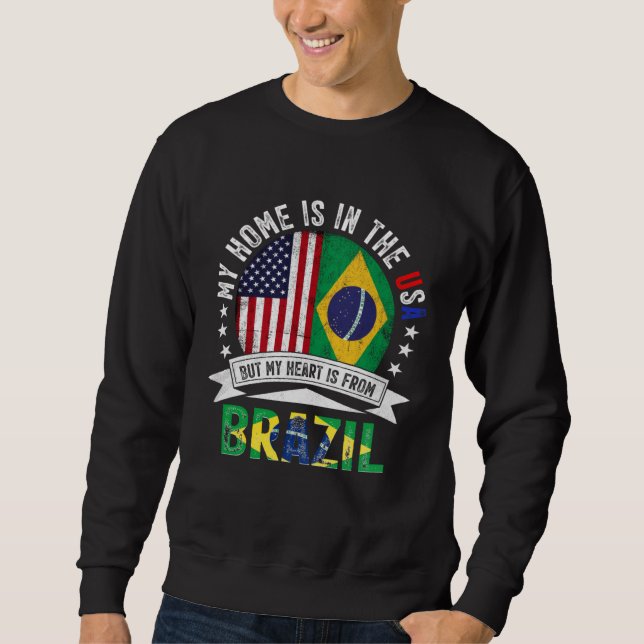 Sudadera Brazilian American Patriot Heart is from Brazil Fl (Anverso)