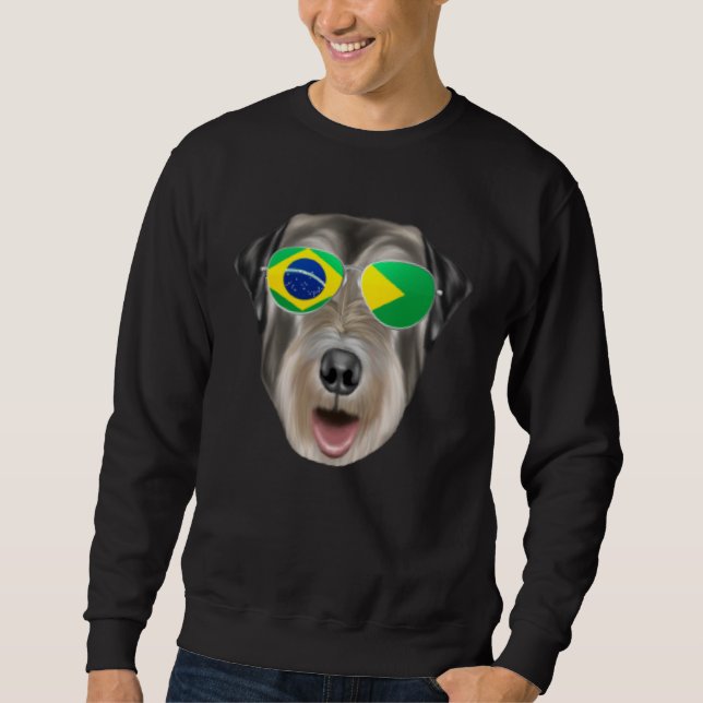 Sudadera Brazilian Flag Irish Wolfhound Dog Brazil Pocket (Anverso)