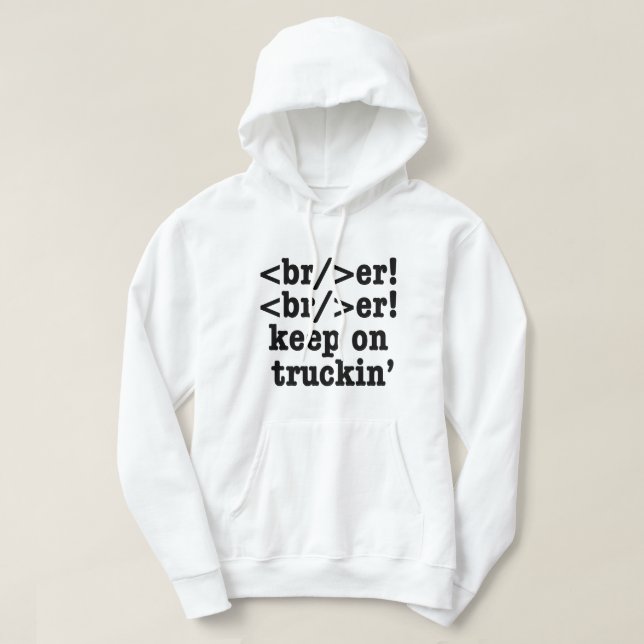 Sudadera ¡breaker! ¡seguir en camionera' // Código HTML (Diseño del anverso)