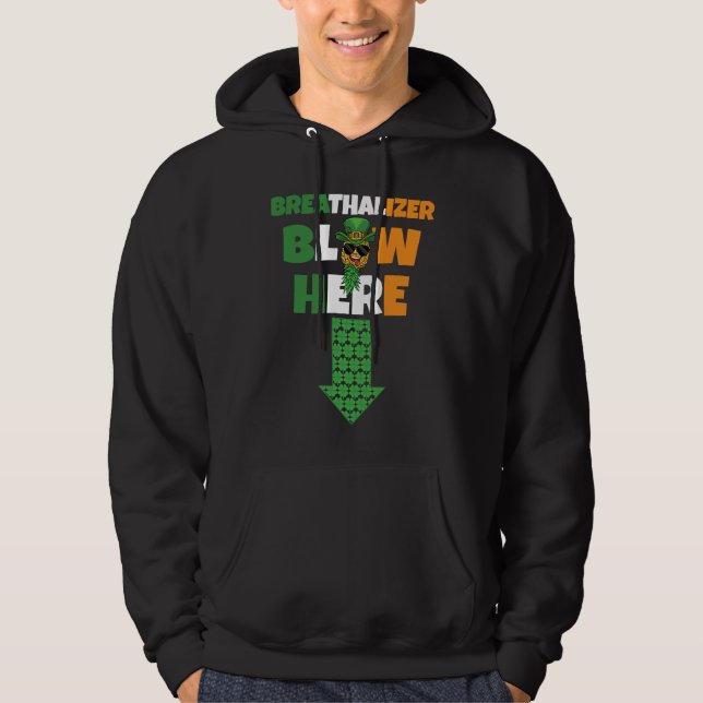 Sudadera Breathalizer Blow Here St Patricks Day Pineapple S (Anverso)