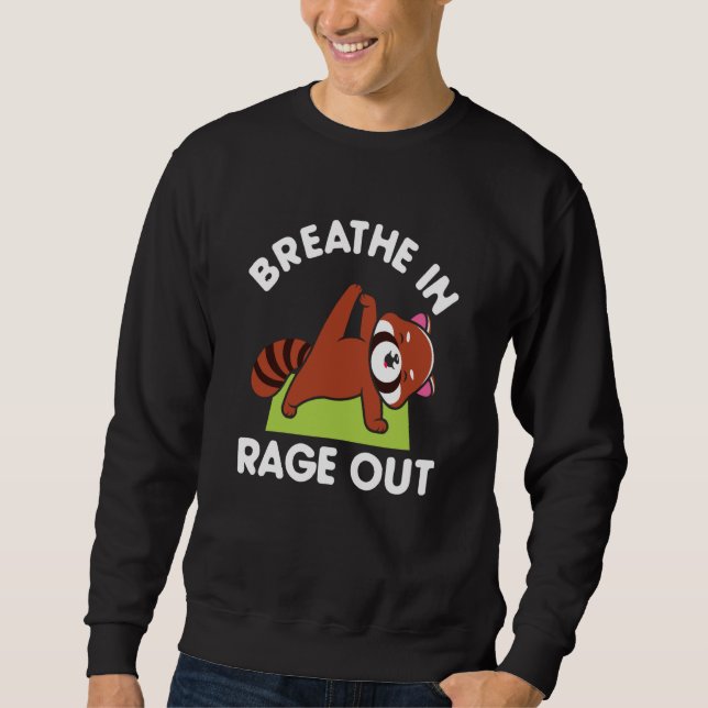 Sudadera Breathe In Rage Out Red Panda Meditation Yoga (Anverso)