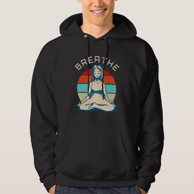 Sudadera Breathe Meditation   Vintage Yoga Girl (Anverso)