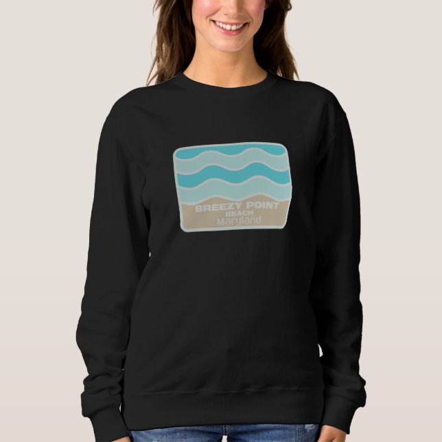 Sudadera Breezy Point Beach Maryland Waves Vacation Souveni (Anverso)