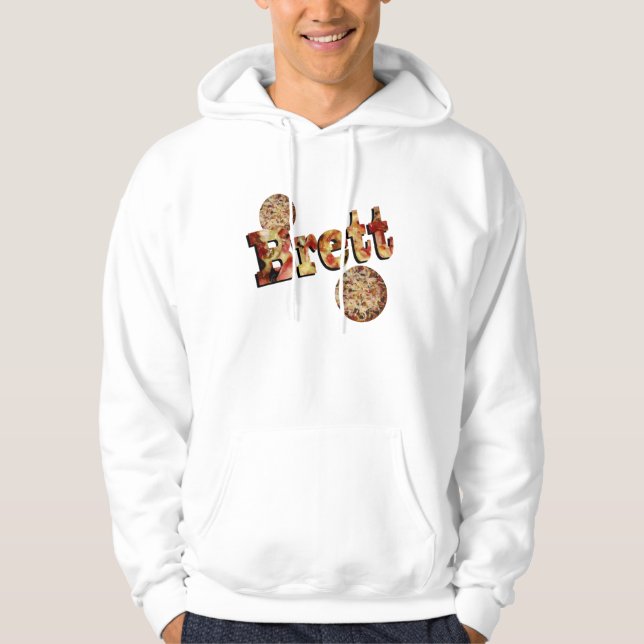 Sudadera Brett, Nombre, Logo Hecho De Una Pizza Suprema, (Anverso)