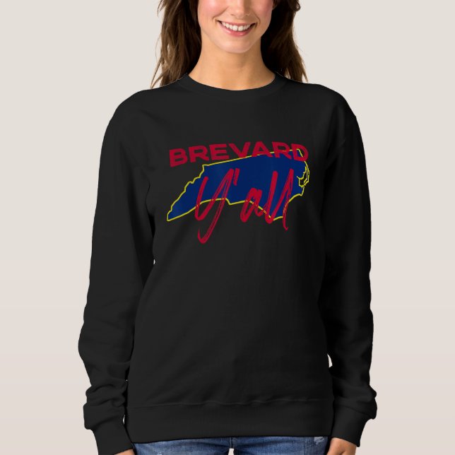 Sudadera Brevard North Carolina Yall Nc Orgullo Mapa Estata (Anverso)