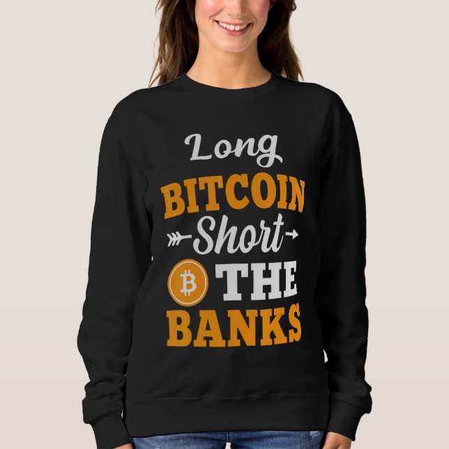 Sudadera Breve Bitcoin De Los Bancos Cripto Meem Hombres Mu (Anverso)
