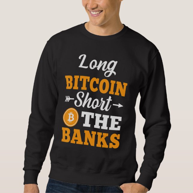 Sudadera Breve Bitcoin De Los Bancos Cripto Meem Hombres Mu (Anverso)