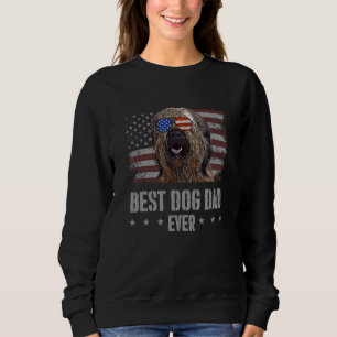 Sudadera Briard Best Dog Dad Ever Retro Bandera Estadounide