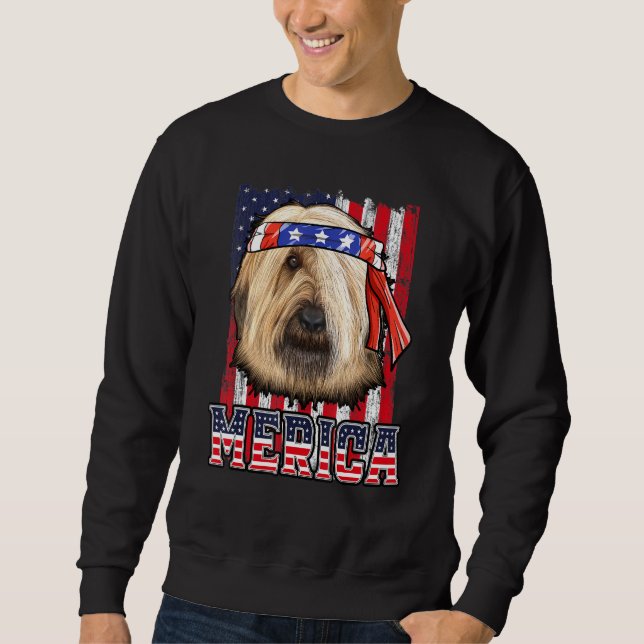 Sudadera Briard Merica 4 De Julio Bandera Patriótica De Per (Anverso)