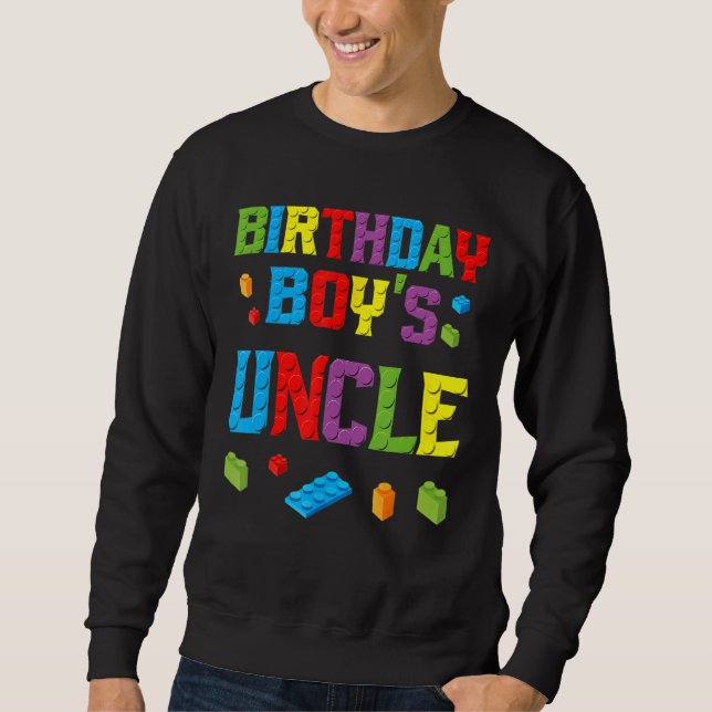 Sudadera Brick de construcción tío del chico del cumpleaños (Anverso)
