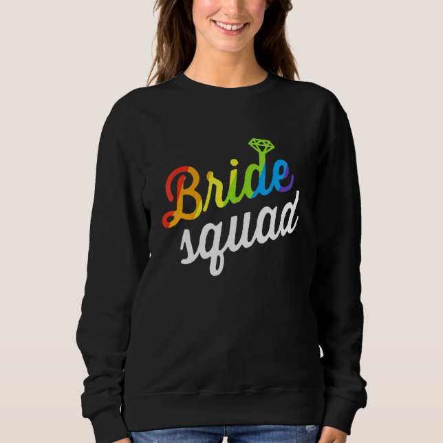 Sudadera Brida Lgbt Bandera Arcoiris Fiesta de Bachelorette (Anverso)