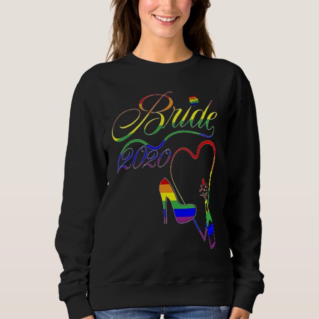 Sudadera Bride 2020 LGBT Gay Lesbian Pride Wedding 2020 (Anverso)