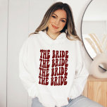 Sudadera Bride Dark Red Customized Matching Bridal Party<br><div class="desc">Are you looking for a unique and personalized bachelorette party outfit? Look no further than the dark red Bride hoodie. This sweatshirt is perfect for your group of girlfriends. It features a fun and colorful design that will match any theme you choose for your bachelorette party. Plus, it's made from...</div>