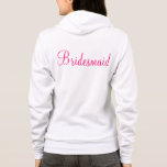 Sudadera Bridesmaid Zip-up<br><div class="desc">Personalizar con fecha/año boda. Perfecto para llevar el día de sus novias especiales,  mientras se peinan y se maquillan,  o simplemente descansan mientras la novia se prepara. Ver mis otras opciones de ropa de novia para la fiesta de novias.</div>