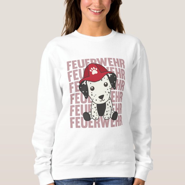 Sudadera Brigada de bomberos dálmata perros adornos (Anverso)