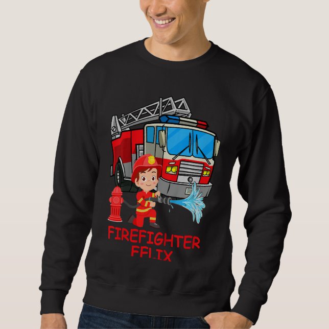 Sudadera Brigada de bomberos infantil camión de bomberos ca (Anverso)