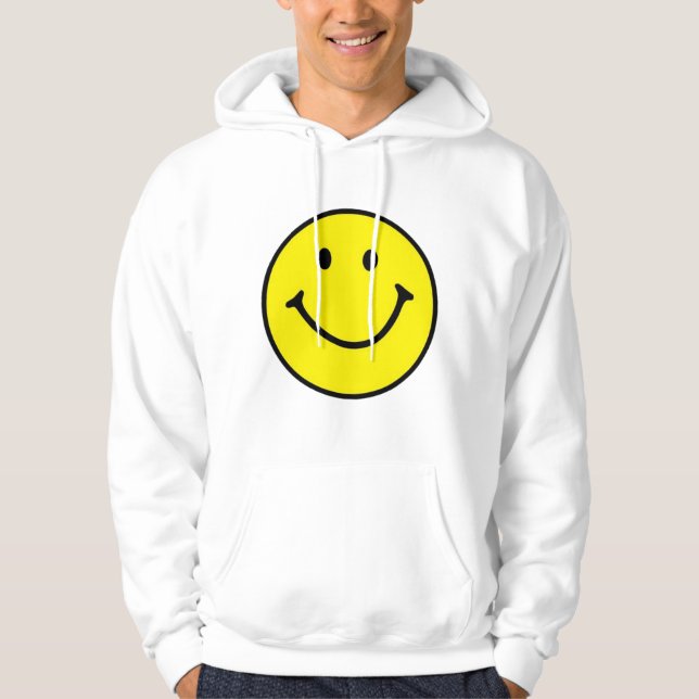 Sudadera Brillante Amarillo Feliz Cara Sonriente (Anverso)