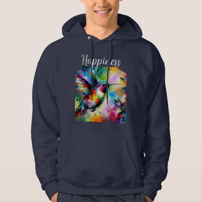 Sudadera Brillante Impresionismo Felicidad Hummingbird (Anverso)