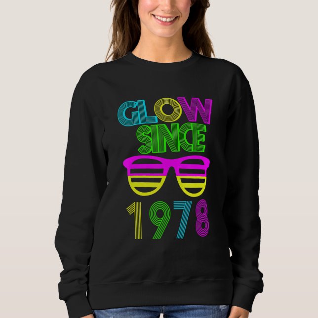 Sudadera Brillo de cumpleaños 44 desde 1978 Gafas de sol an (Anverso)
