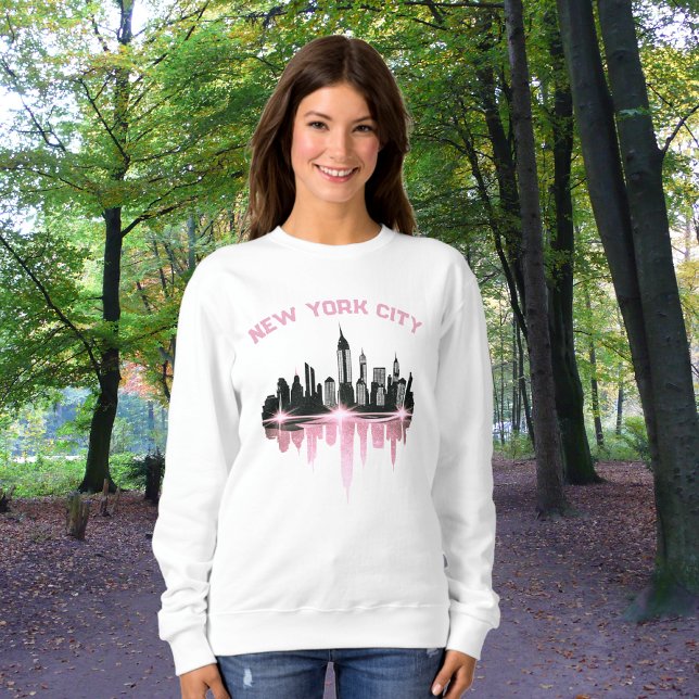 Sudadera Brillo rosa del cielo de Nueva York (Walking In Nature)