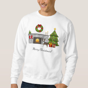 Sudadera Brindle Boston Terrier En Una Festividad De Navida