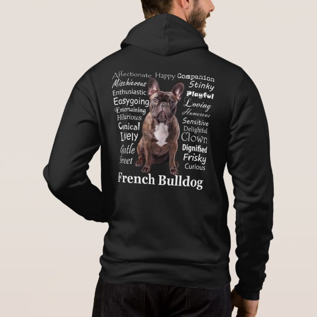 Sudadera Brindle Rasgos de Bulldog francés (Reverso)