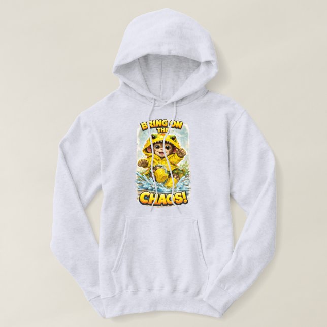 Sudadera Bring on the Chaos Hoodie Cute Rain Dino (Diseño del anverso)