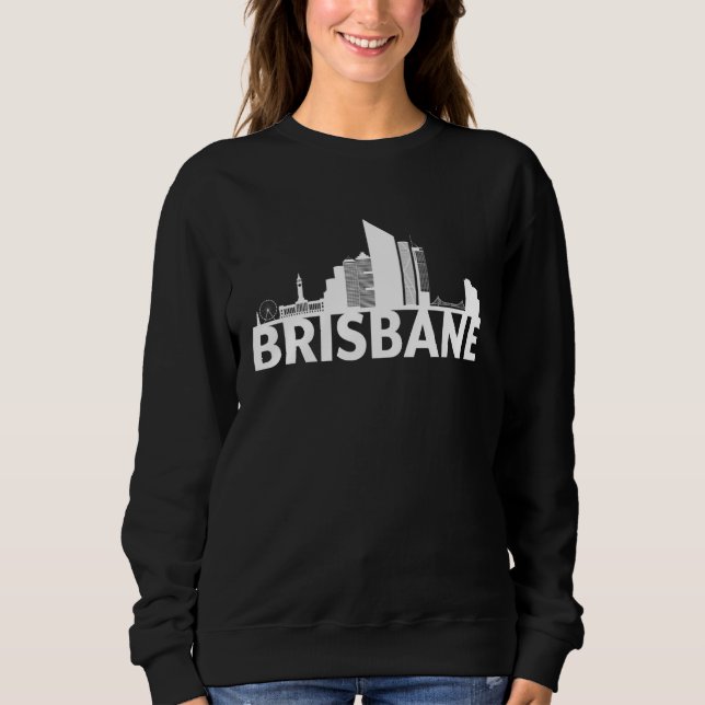 Sudadera Brisbane Australia City Skyline Silhouette Outline (Anverso)