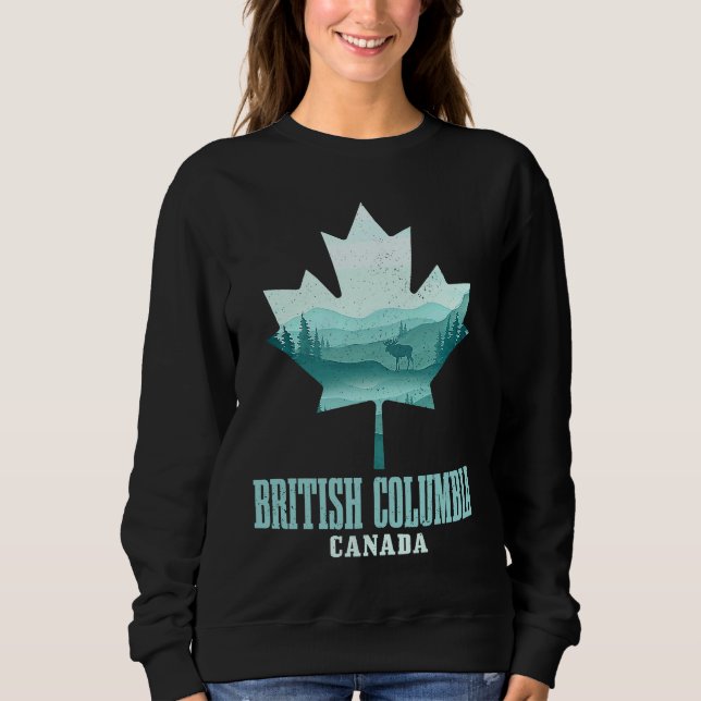 Sudadera British Columbia Maple Leaf Moose Vancouver Vintag (Anverso)