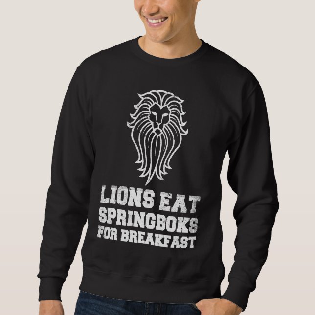 Sudadera British Lions Rugby Fan Lions Eat Springboks For B (Anverso)