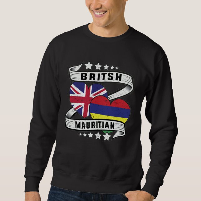 Sudadera British Mauritian Flag  British Mauritius and Uk f (Anverso)