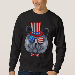 Sudadera British Shorthair 4 De Julio Estadounidense Tío S
