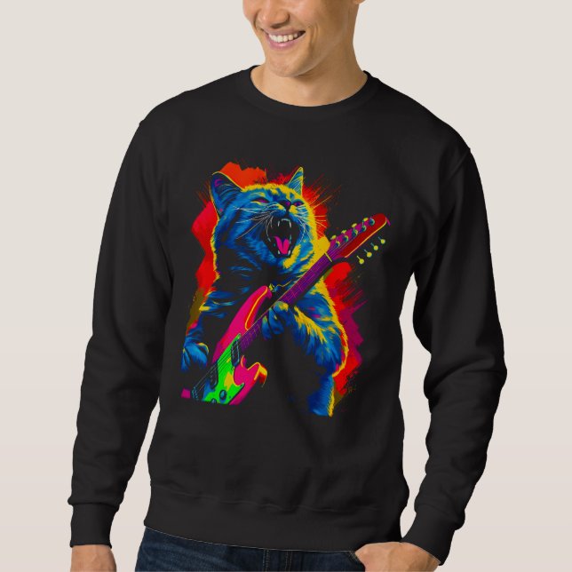 Sudadera British Shorthair Cat Guitar Music (Anverso)