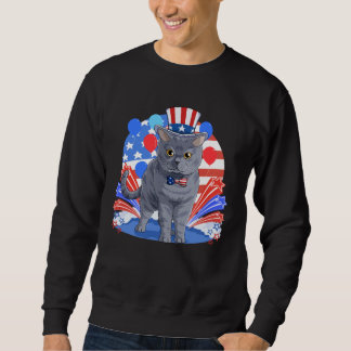 Sudadera British Shorthair Merica 4th of July American Flag