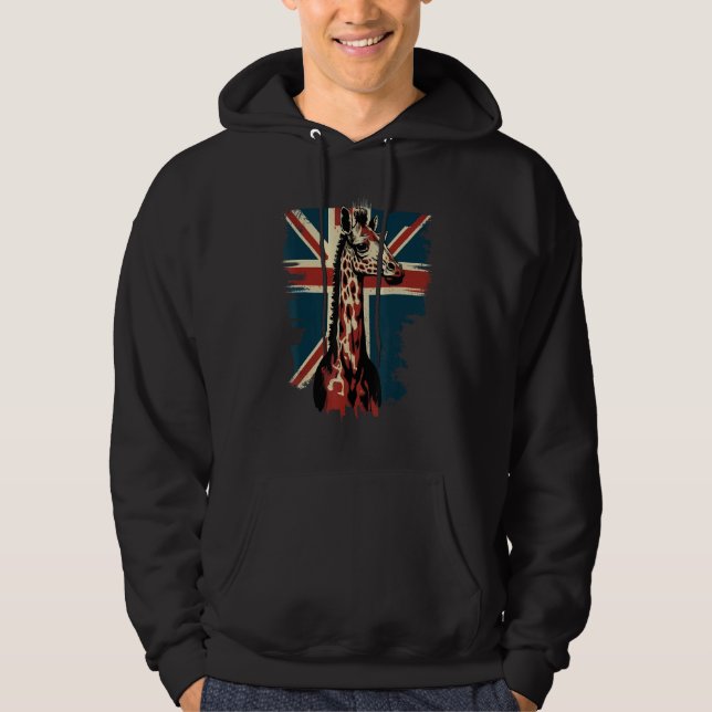 Sudadera British UK Giraffe on Great Britain Giraffe (Anverso)