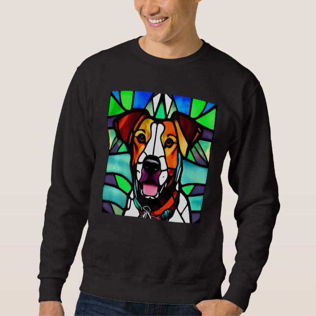 Sudadera Brittany Spaniel - Colorful Stained Glass Premium_ (Anverso)